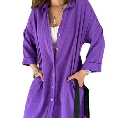 Long Shirt Style Dress With Loose Fit