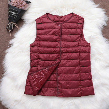 Women's Down Jacket Liner Vest Round Neck Inner Wear