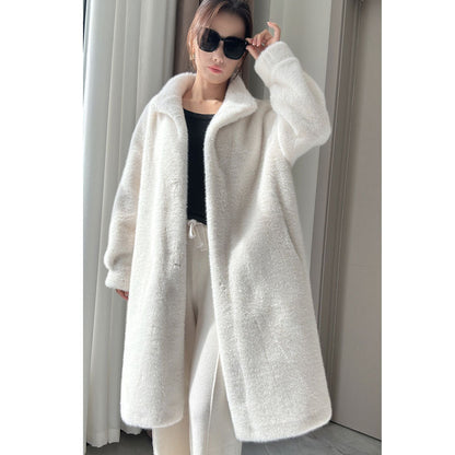 Fur Integrated Environmental Protection Plush Mink Fur Coat For Women