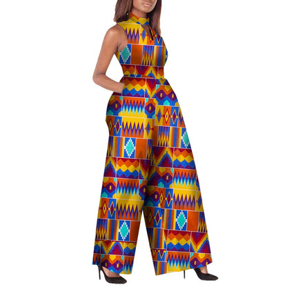 African Women's Ankara Fashion Jumpsuit Sleeveless