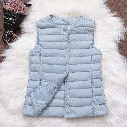 Women's Down Jacket Liner Vest Round Neck Inner Wear