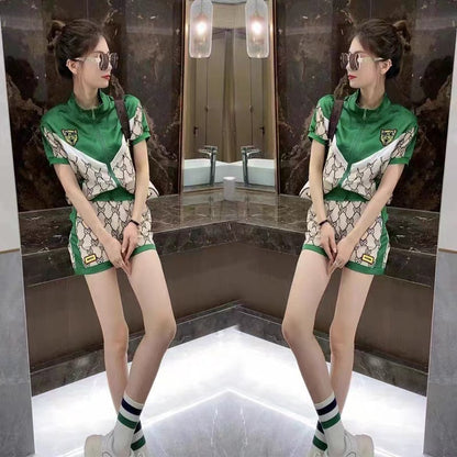 Fashion Shorts Running Sports Suit Female Temperament Color Matching