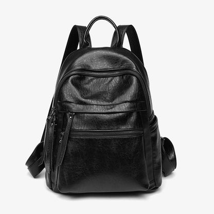 Women's Large-capacity New Fashion Soft Leather Backpack