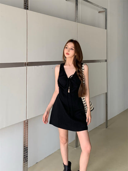 Western Style Slim Fit Slimming Vest Dress Women