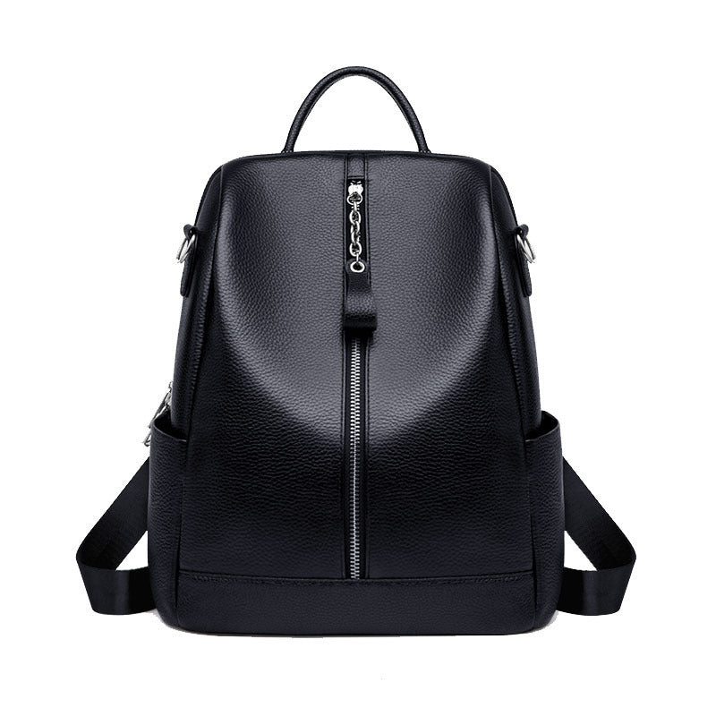 Leather Texture Backpack Fashion Versatile And Large Capacity