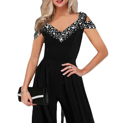 Women's Collar Strapless High Waist Jumpsuit