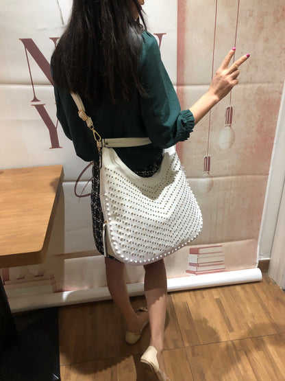 Bolso bandolera de un solo hombro para mujer con diamantes