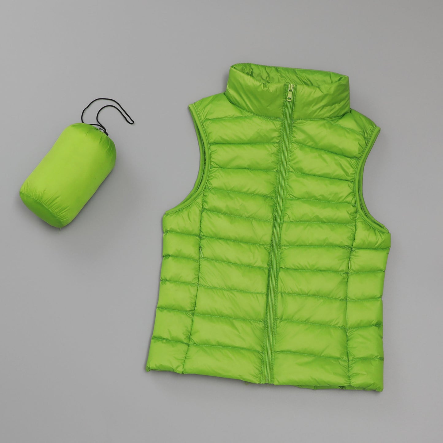 Gilet en duvet léger pour femmes, gilet court et Slim de Style coréen à col montant