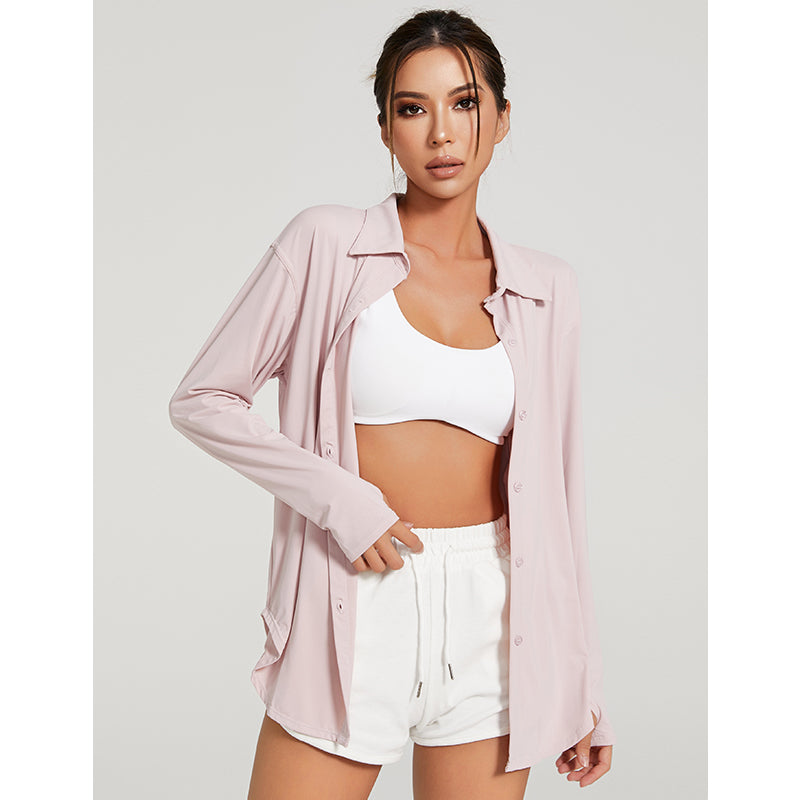 Boutons de revers de manteau de chemise de sport pour les femmes