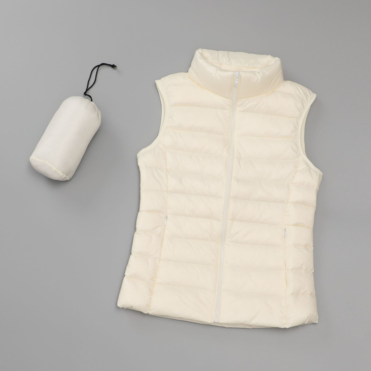 Gilet en duvet léger pour femmes, gilet court et Slim de Style coréen à col montant