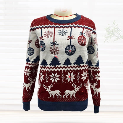 LED Snowflake Pattern Knitted Pullover