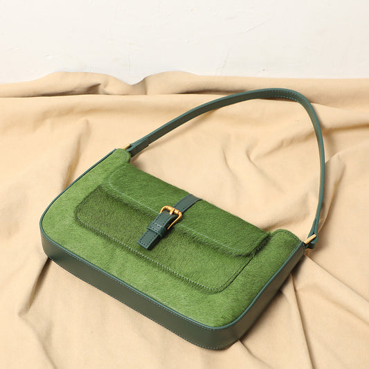 Bolso de hombro vintage para mujer, estilo baguette de mediana edad