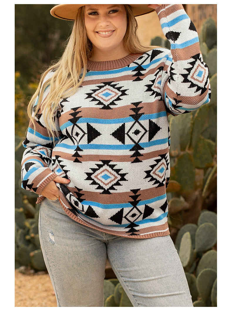 Contrast Color Sweater Cross-border Foreign Trade Casual Style Pullover