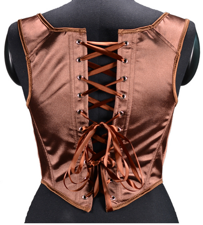 Satin Tunic Sexy Strap Slim Fit Cropped Fishbone Corset