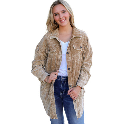 Long European And American Thigh-length Loose Casual Jacket