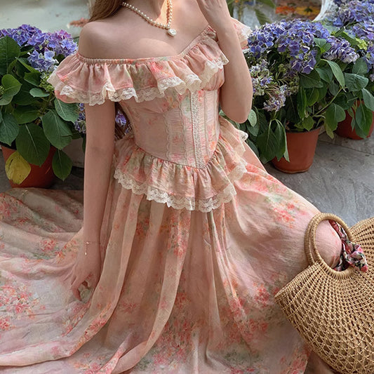 Fashion Personality Lace Floral Skirt Girl Dress