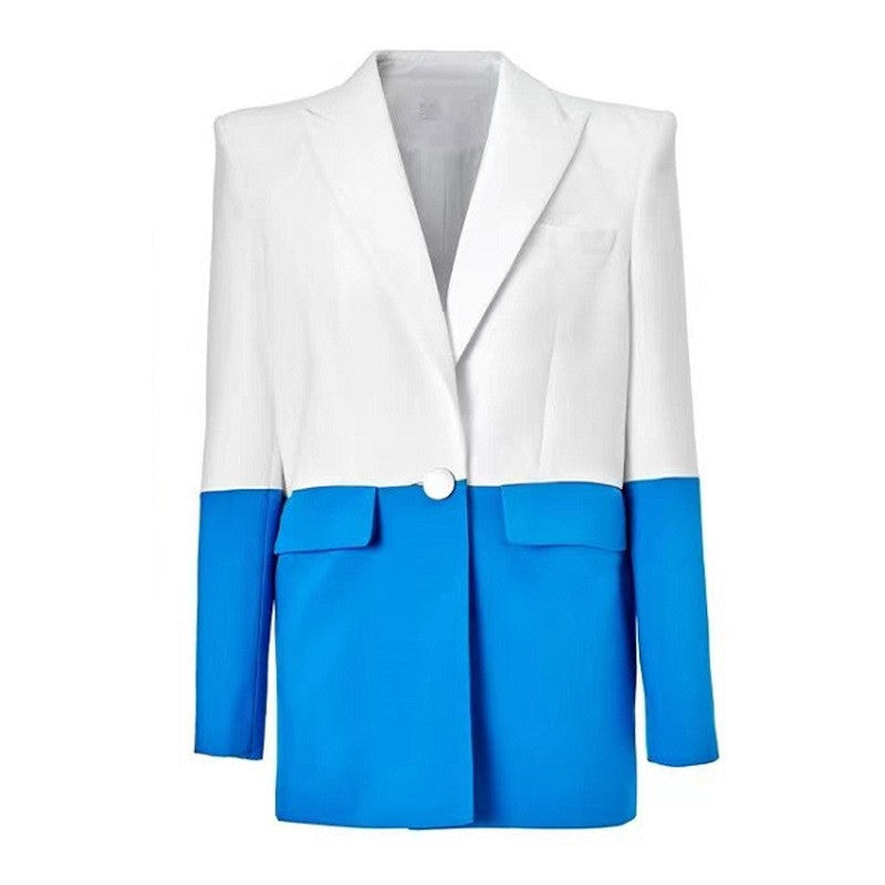 Women's Loose Casual Patchwork Suit Jacket