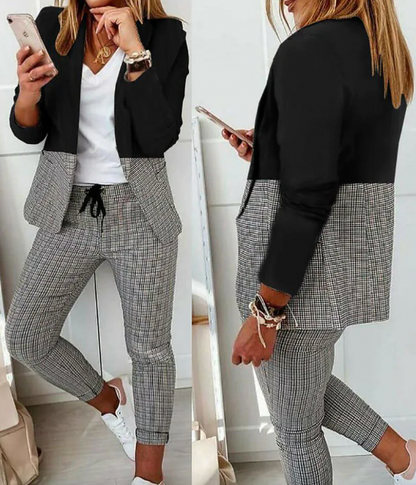 Nuevo conjunto de moda casual traje pequeño traje de mujer