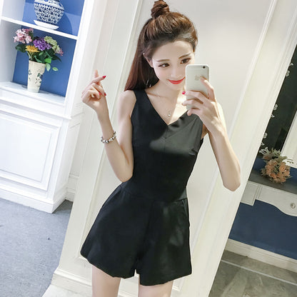 Jumpsuit Shorts High Waist Slimming Casual Suit