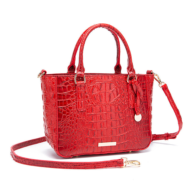 Women's Fashion Retro Brahmin Crocodile Pattern Portable Underarm Messenger Bag