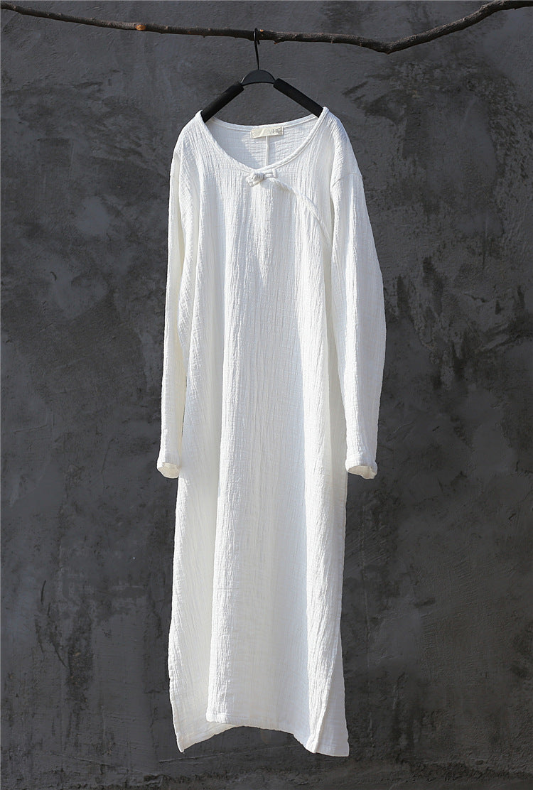 Robe ample en coton et lin Zen de style chinois rétro artistique