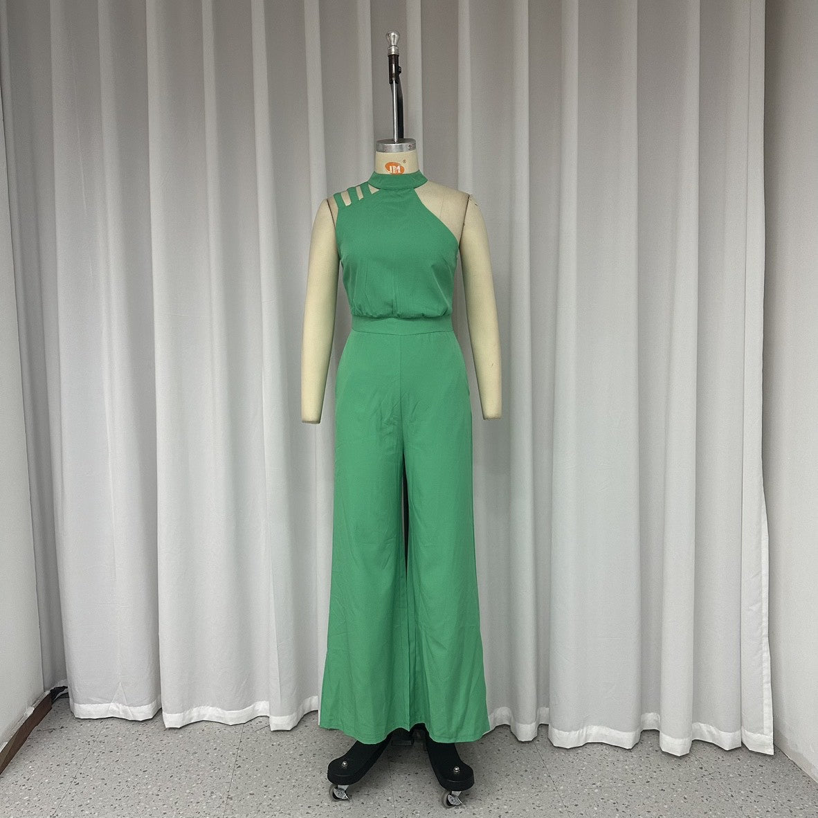 Casual Solid Color Irregular Hollow-out Jumpsuit