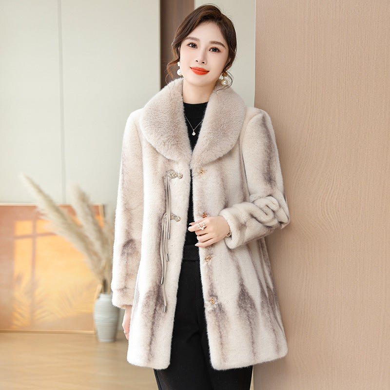 Women's Fashionable Temperament Warm Imitation Mink Coat