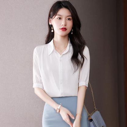 Women's New Fashion Temperament Lapel Shirt Top