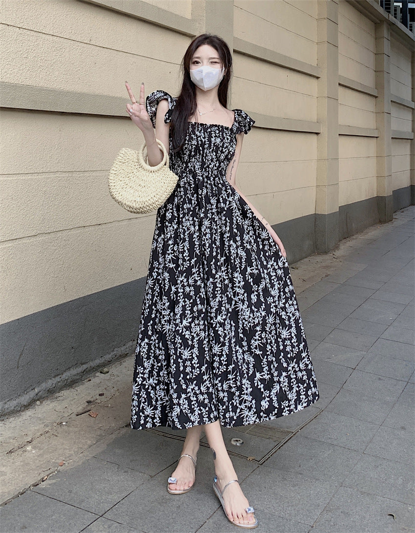 Fashion Personality French Floral Dress Women