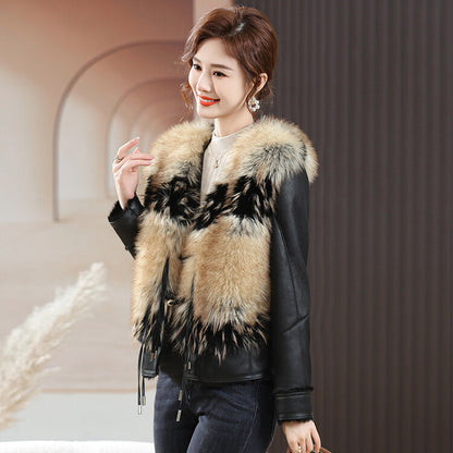 Middle-aged Women's Clothing Winter Leather Coat Casual Fashionable Jacket