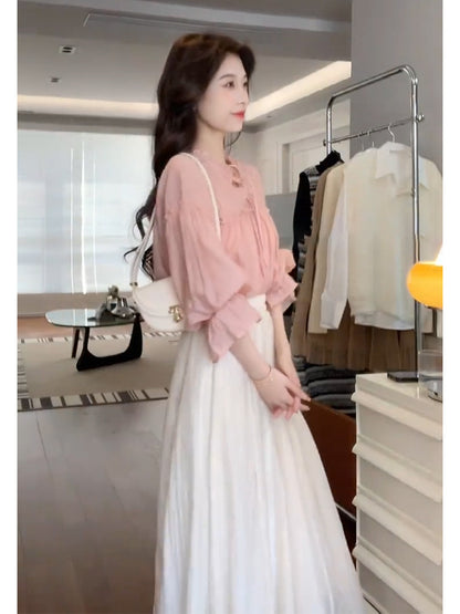 Splash Anti-aging Elegant Socialite Kafuu Shirt Skirt Suit