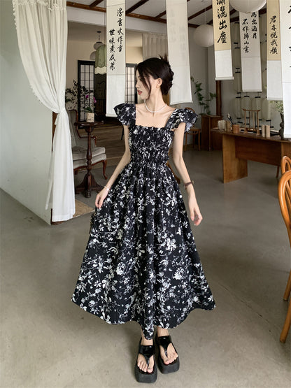 Fashion Personality French Floral Dress Women