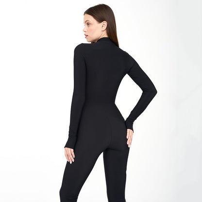 Combinaison zippée à manches longues pour femme