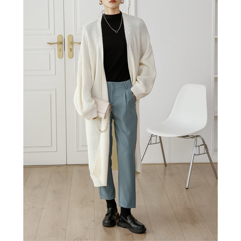 Knitted Sweater Mid-length Cardigan Loose And Lazy Casual Jacket