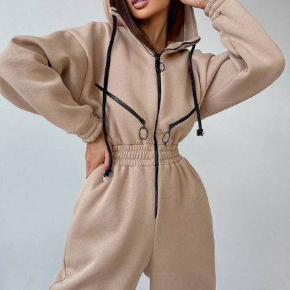 Cross-border Hot Sale Amazon Ebay Hot Sale Popular Sports Casual Women's Hooded Jumpsuit One-piece Suit