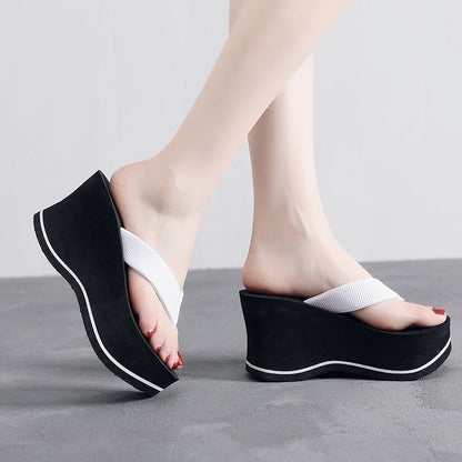 Women's Korean-style Flip-flops Summer Non-slip Wedge