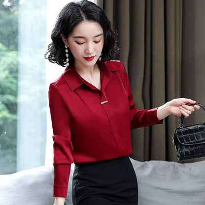 Women's New Fashionable Lapel Loose And Slim Shirt