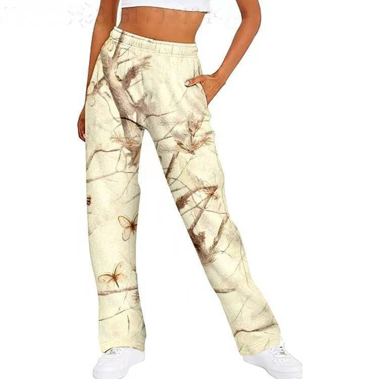 Women's Digital Printed Round Neck Top And Trousers Suit