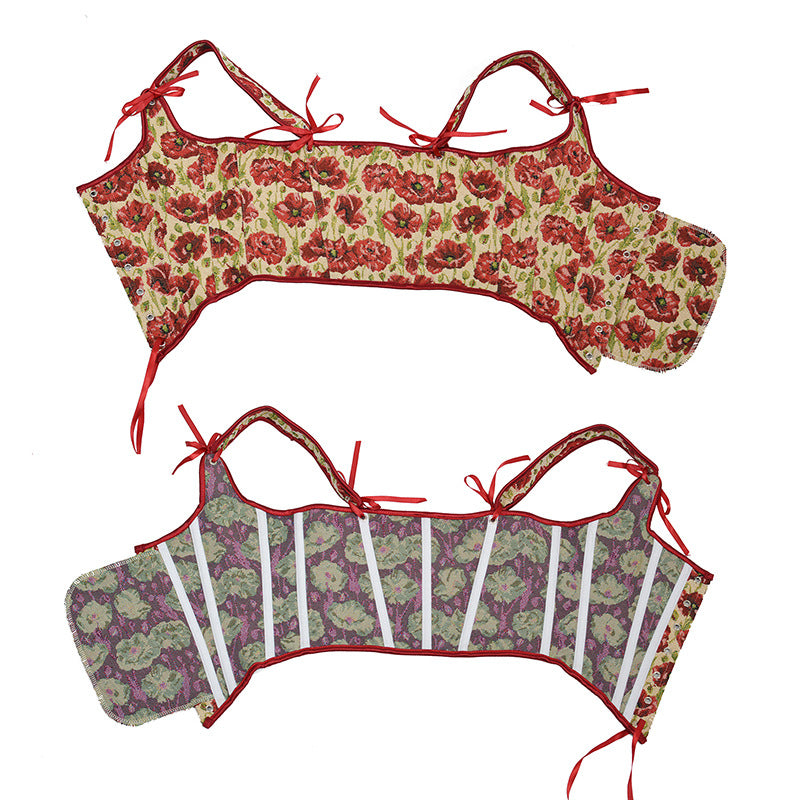 French Tie Half Bust Bras Yarn-dyed Embroidery