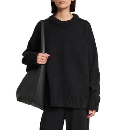 Cashmere Round Neck Knitted Thickened Plus Size Sweater