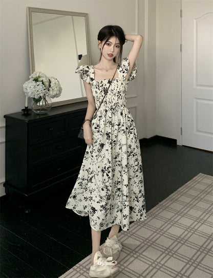 Fashion Personality French Floral Dress Women