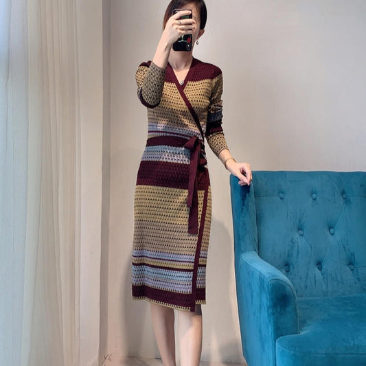 Robe en tricot mince à la mode pour femmes