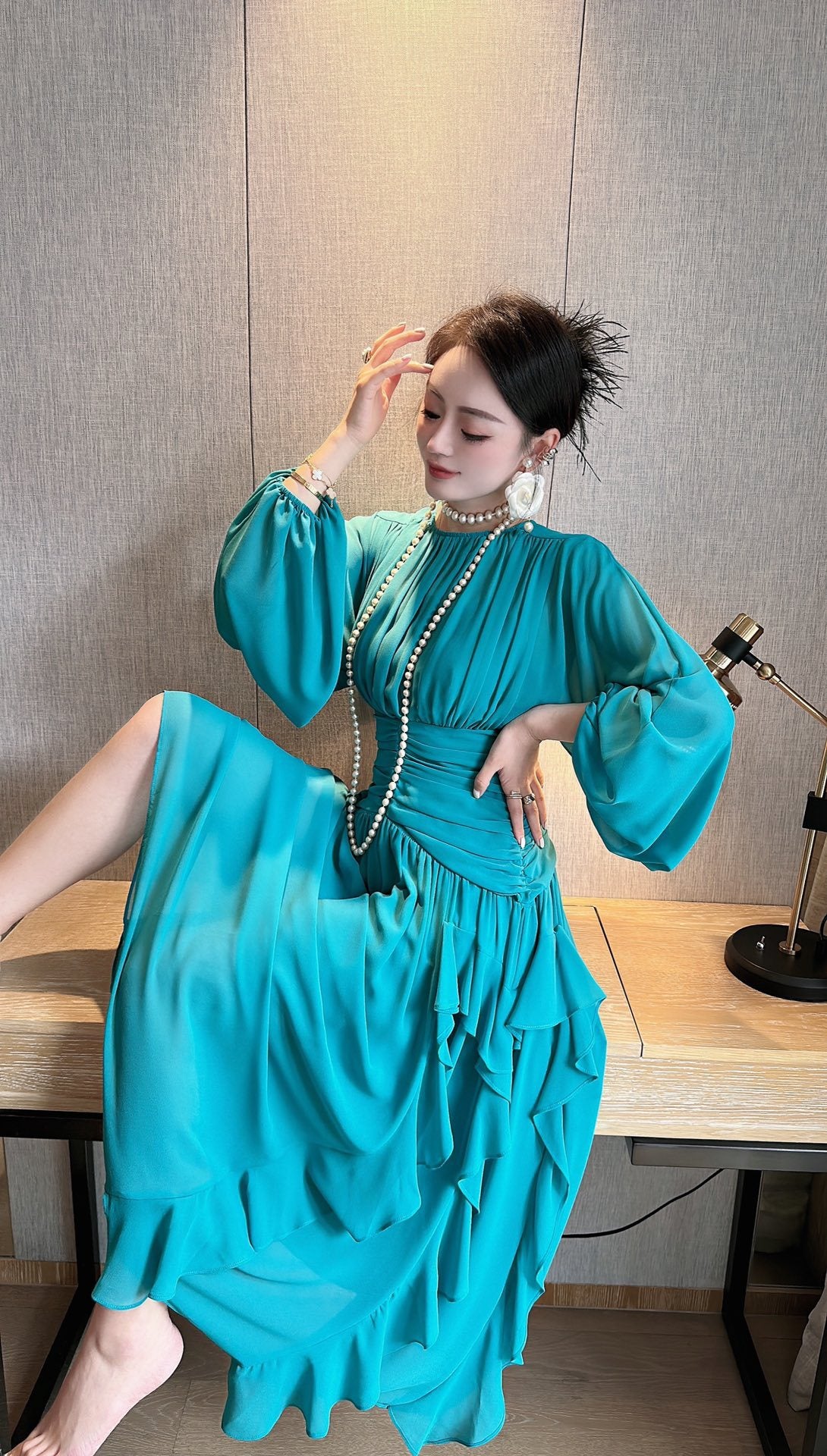 Robe de fée longue taille haute à grande balançoire