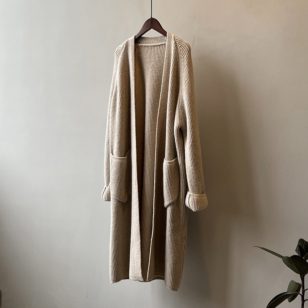 Sweater Cardigan Coat Women's Mid-length