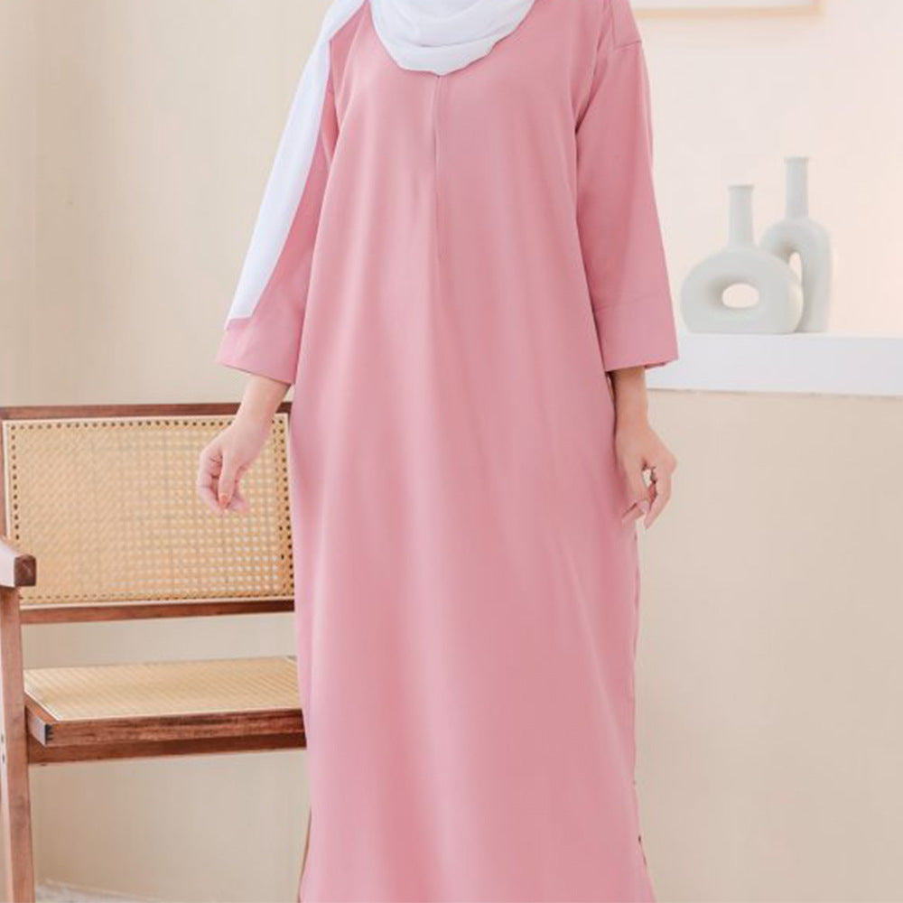 Robe longue pour femme avec gros poignets