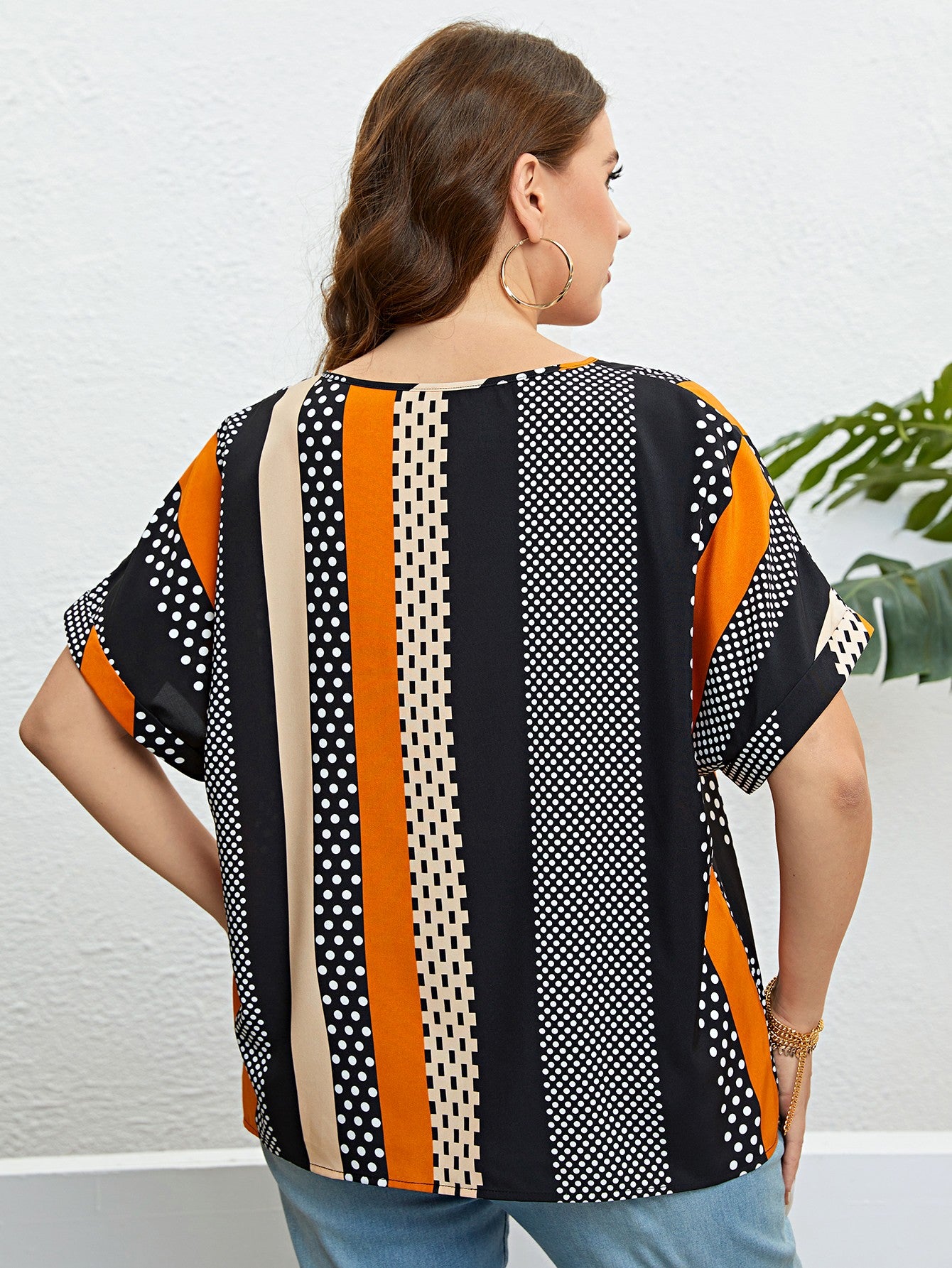 Blouse rayée à col noué