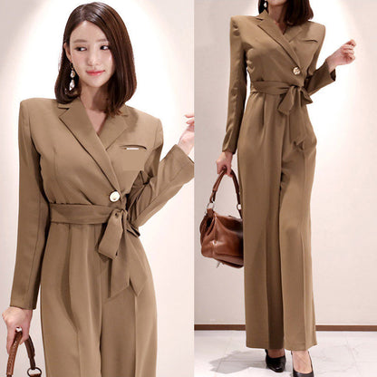 New Ladies Fashion Long-sleeved Women's Temperament Slim Jumpsuit