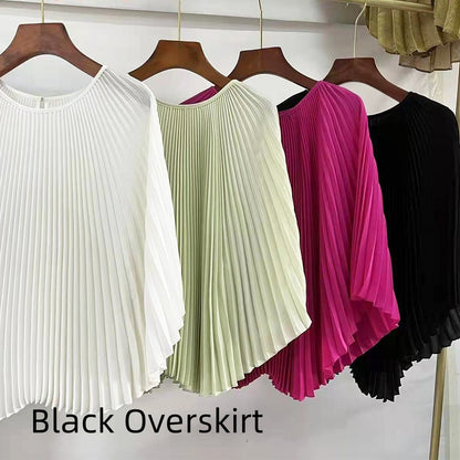 Female Bat Sleeve Pleated Chiffon Shirt