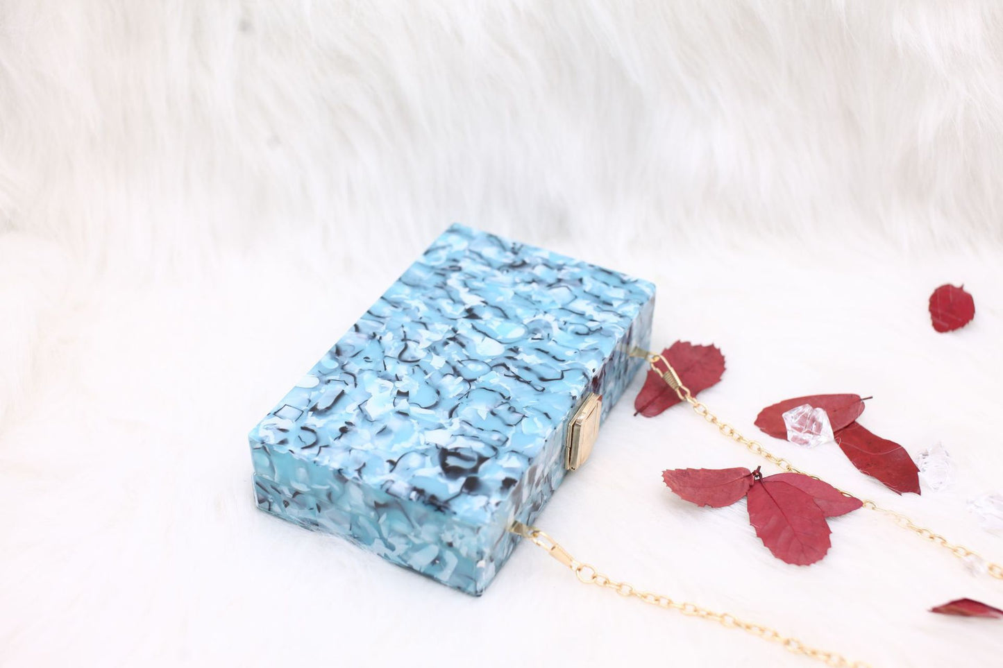 Marble Acrylic Dinner Bag Chain Small Square Female Messenger