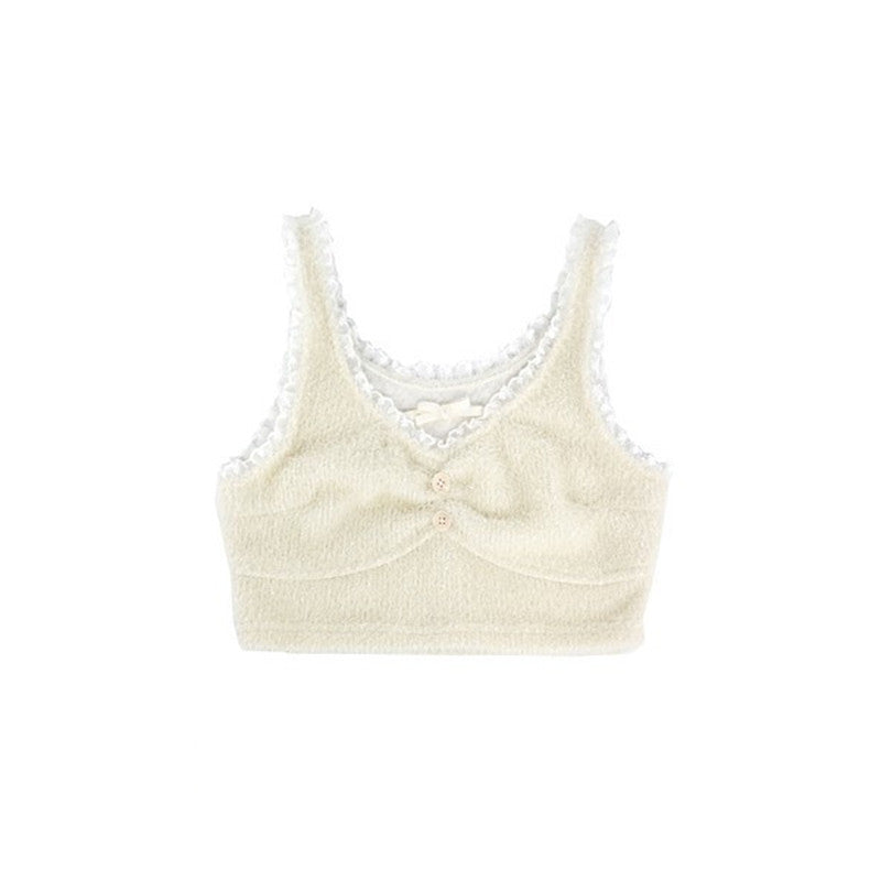 Nouveau Arc doux cireux plume fil peluche fronde dentelle gilet